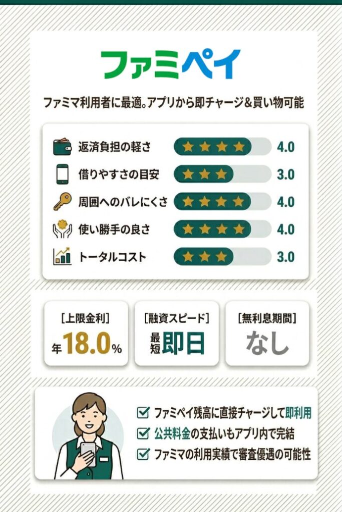 9位：ファミペイローン｜ファミマ利用者がアプリから手軽に申し込む