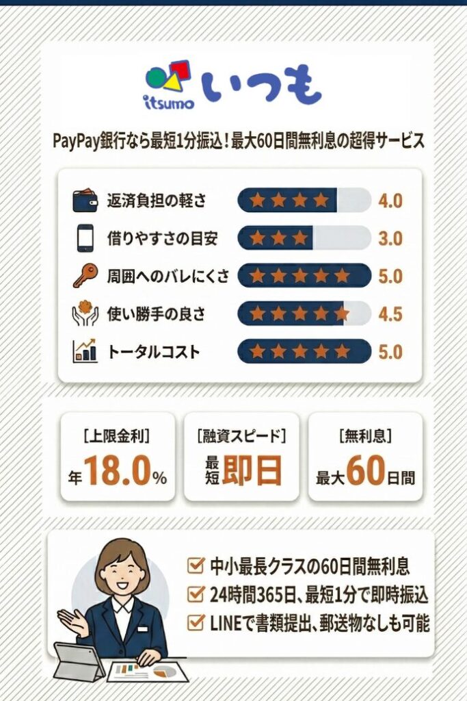 5位：いつも｜PayPay銀行との連携で24時間365日即時振込を受ける